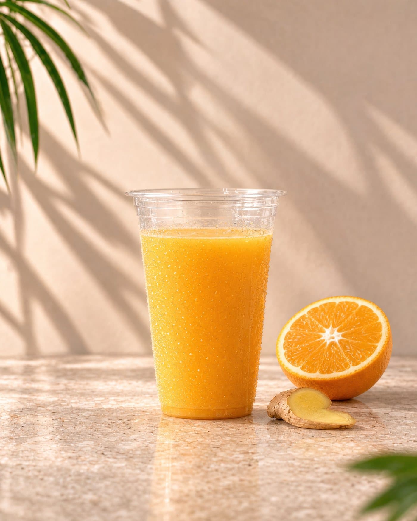 Fresh orange juice with ginger